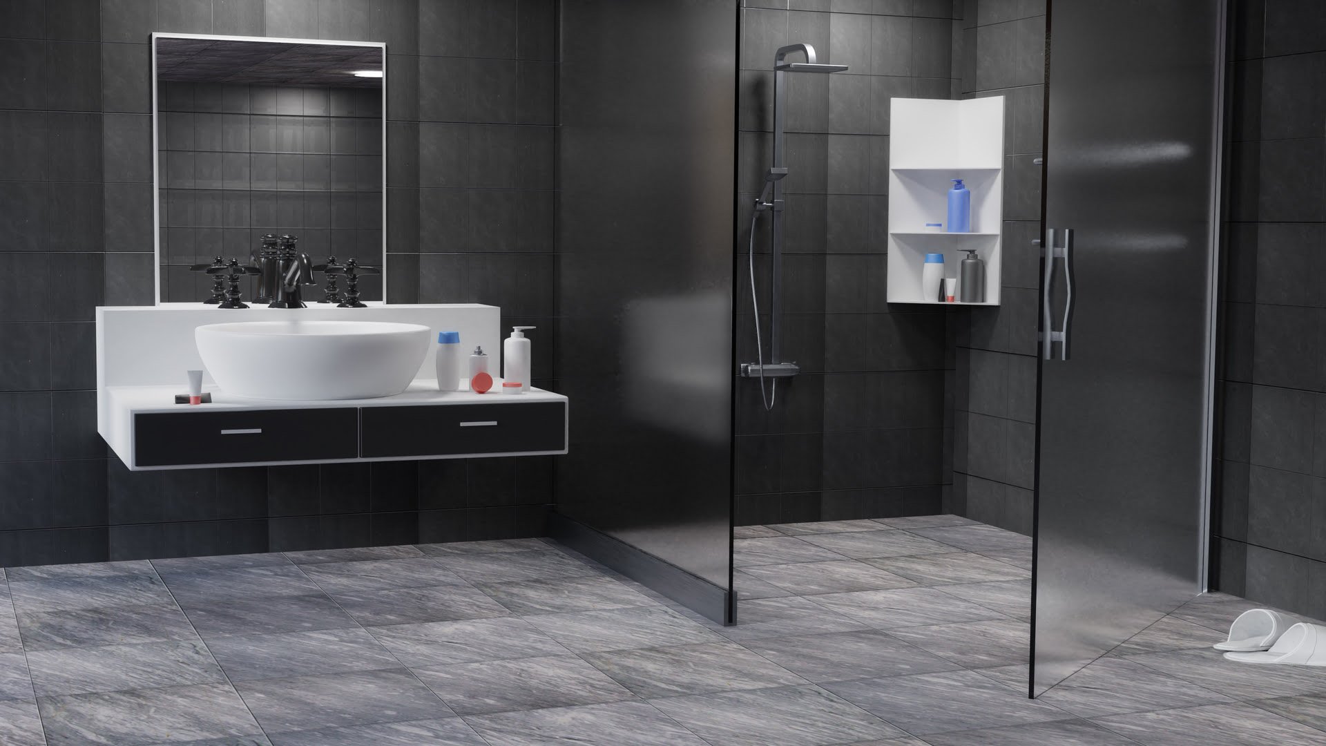 pare douche en verre depoli